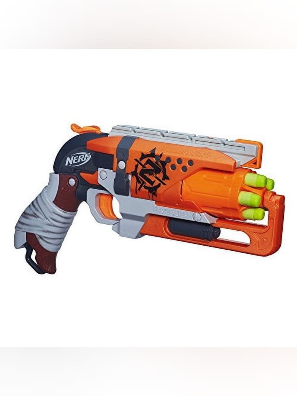 Nerf Orange, Gray and Brown Zombie Strike Hammershot Dart Blaster